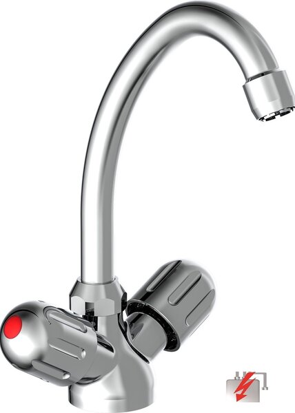 Miscelatore da cucina SCHÜTTE PERUZZI, miscelatore da cucina a bassa pressione, rubinetto da cucina girevole, miscelatore da cucina