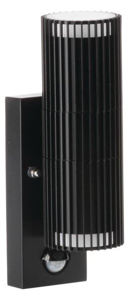Kanlux 46203 - Faretto da parete per esterni con sensore RADILO, 2x GU10/11W/230V, IP44, nero