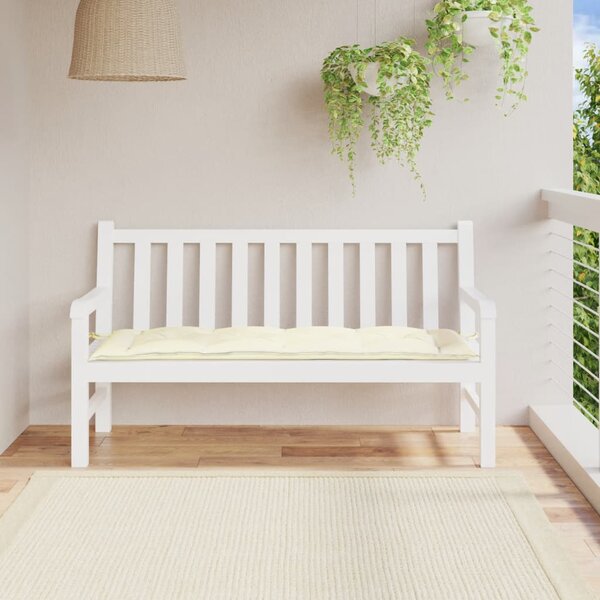 Cuscino per Panca Bianco Crema 150x50x7 cm in Tessuto Oxford