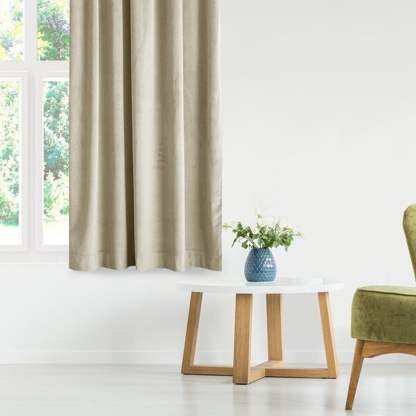 Tenda parzialmente oscurante marrone/beige in velluto 140x245 cm Eyelets – Restilo