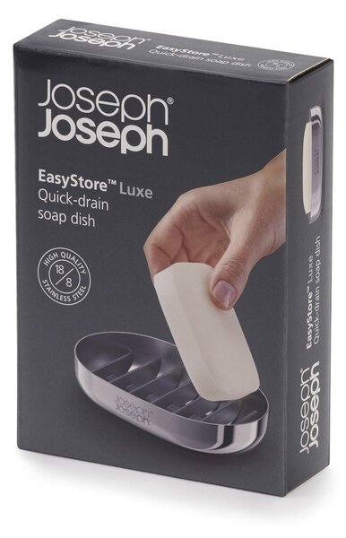 Portasaponetta color argento lucido in acciaio inox EasyStore Luxe – Joseph Joseph