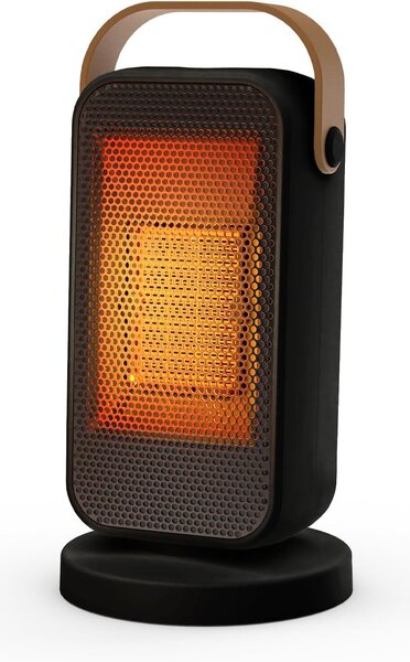 Stufa ventilante, a risparmio energetico, dal design elegante, piccola e compatta, portatile, ideale per ambienti fino a 20 m², con 3 livelli di riscaldamento e interruttore di sicurezza