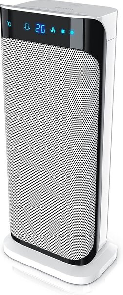 Stufa elettrica con telecomando - stufa ventilata in Vetroceramica, ideale per il bagno, a basso consumo energetico