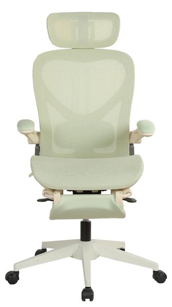 Sedia da ufficio ergonomica pieghevole, salvaspazio, con supporto lombare, imbottitura a rete, braccioli pieghevoli, poggiatesta 3D e poggiapiedi. Modello L3