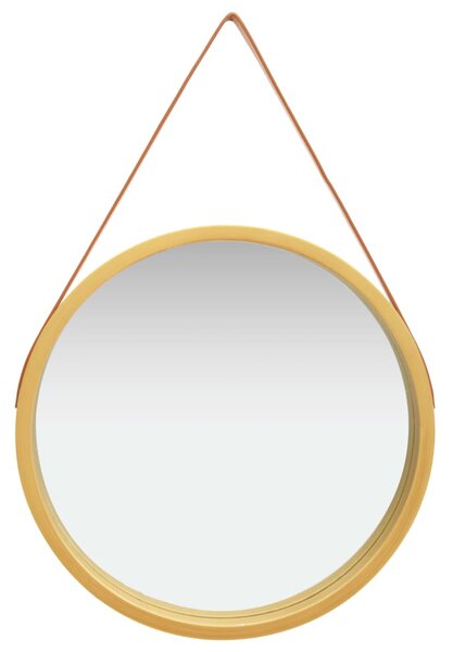 Specchio da Parete con Cinghia 60 cm Oro