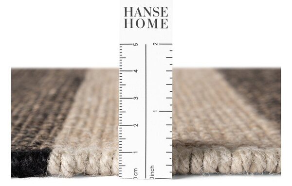 Passatoia nera/color crema in iuta reversibile/tessuta a mano 80x200 cm Playa – Hanse Home