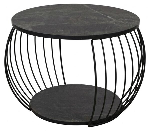 Tavolino Rotondo Effetto Marmo Ø 60 cm Caffè Salotto Moderno Design - Title: Default Title
