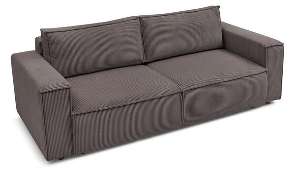 Divano grigio tortora allungabile con rivestimento in velluto a coste 245 cm Nihad – Bobochic Paris