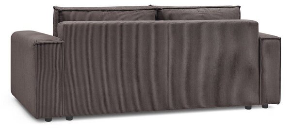 Divano grigio tortora allungabile con rivestimento in velluto a coste 245 cm Nihad – Bobochic Paris