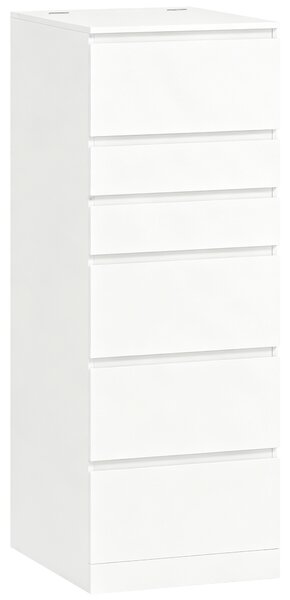 HOMCOM Cassettiera Alta per Camera da Letto con Specchio Ribaltabile, Bianco | Aosom Italy