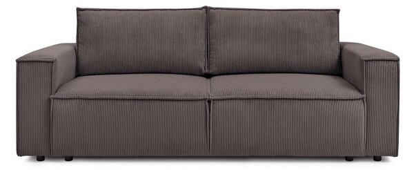 Divano grigio tortora allungabile con rivestimento in velluto a coste 245 cm Nihad – Bobochic Paris