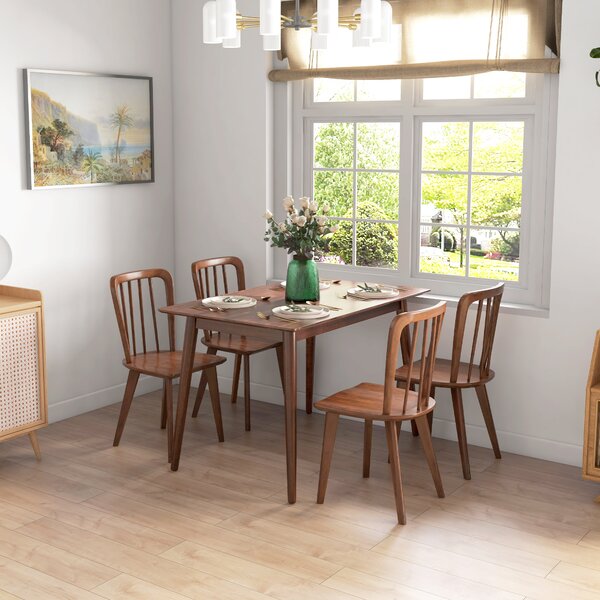 HOMCOM Tavolo da pranzo ampio per 4-6 persone in legno, 120x75x76 cm, Marrone
