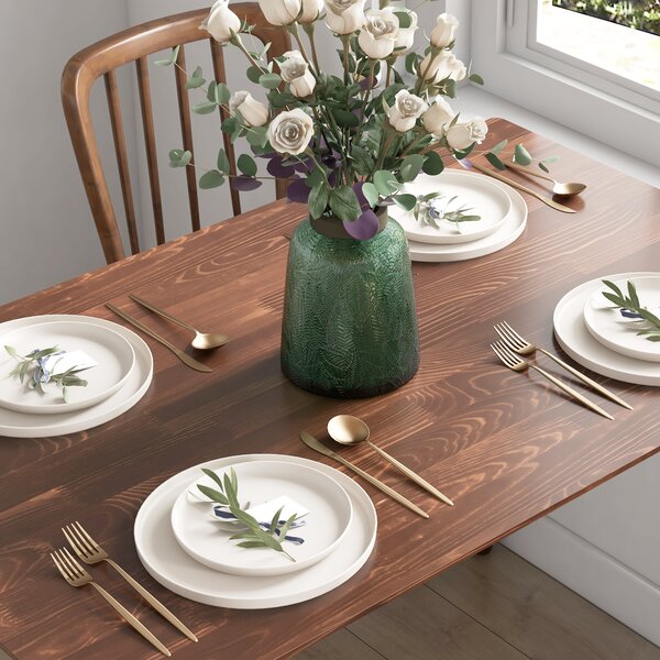 HOMCOM Tavolo da pranzo ampio per 4-6 persone in legno, 120x75x76 cm, Marrone