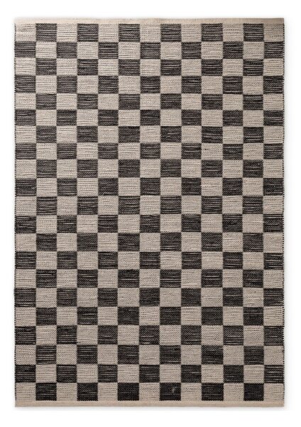 Tappeto nero/color crema in misto iuta reversibile/tessuto a mano 160x230 cm Rex – Hanse Home