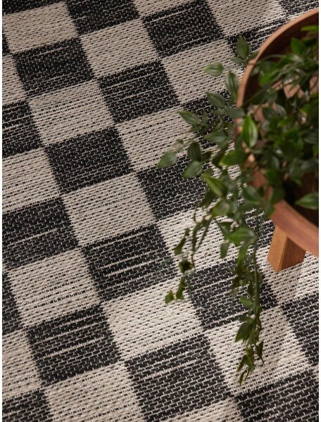 Tappeto nero/color crema in misto iuta reversibile/tessuto a mano 160x230 cm Rex – Hanse Home