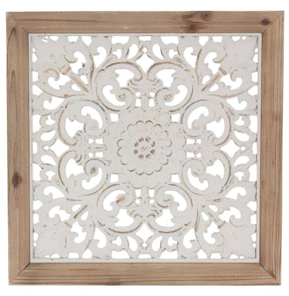Pannello decorativo in abete intagliato, 44X3H44 cm