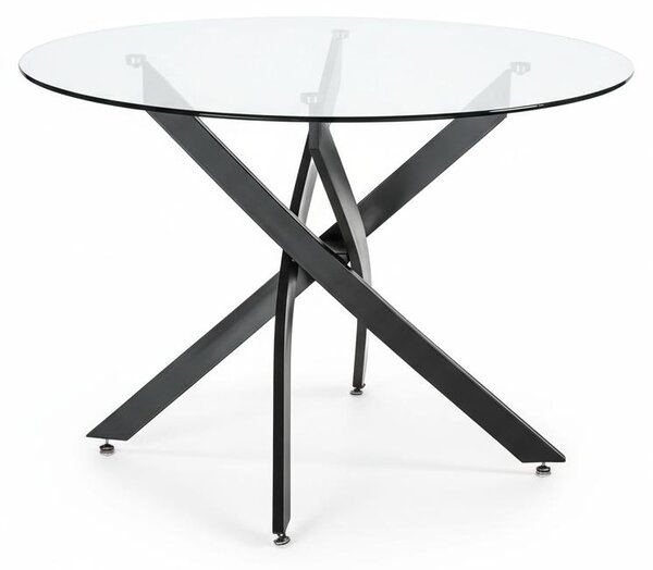 Tavolo Pranzo Rotondo Vetro 100 cm Cucina Soggiorno Moderno Design