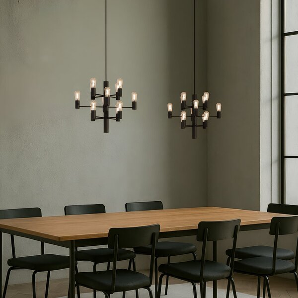 Lampadari Herstal, Nero, Sala da pranzo, Metallo