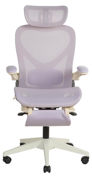 Sedia da ufficio ergonomica pieghevole, salvaspazio, con supporto lombare, imbottitura a rete, braccioli pieghevoli, poggiatesta 3D e poggiapiedi. Modello L3