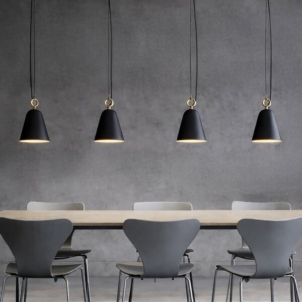 Lampada a sospensione Herstal, Nero, Sala da pranzo, Metallo