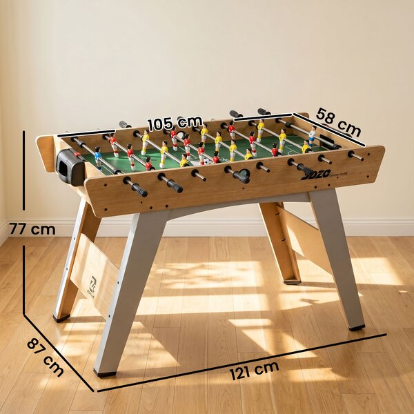 SPORTNOW Calcio Balilla, Tavolo 121 Cm, 22 Giocatori, Segnapunti Manuali, Legno Naturale | Aosom Italy