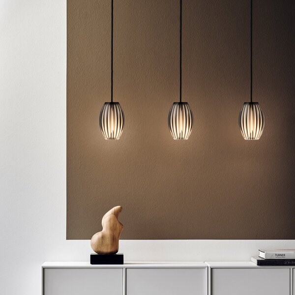 Lampada a sospensione Herstal, Nero, Sala da pranzo, Vetro
