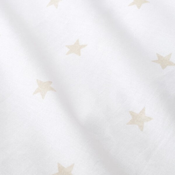Lenzuolo con angoli per bambini bianco e beige in cotone per letto singolo 90x190 cm Mini Star & Stripes – Bianca