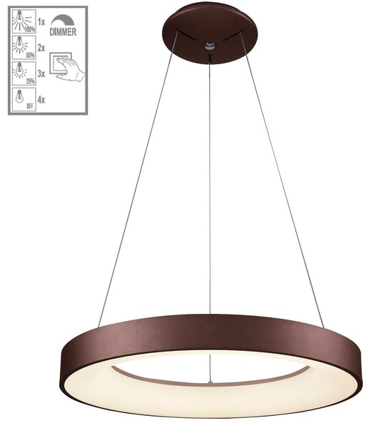 Lampada a sospensione LED GENTIS 50W, 4000K, caffè, Ø: 60 H: 120 cm, dimmerabile in 4 fasi