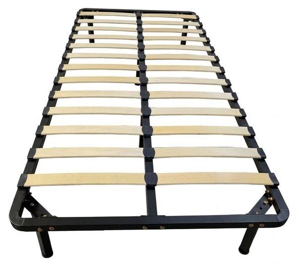 Rete Letto Singola 13 Doghe Ortopedica Struttura Metallo Nero 80x190cm