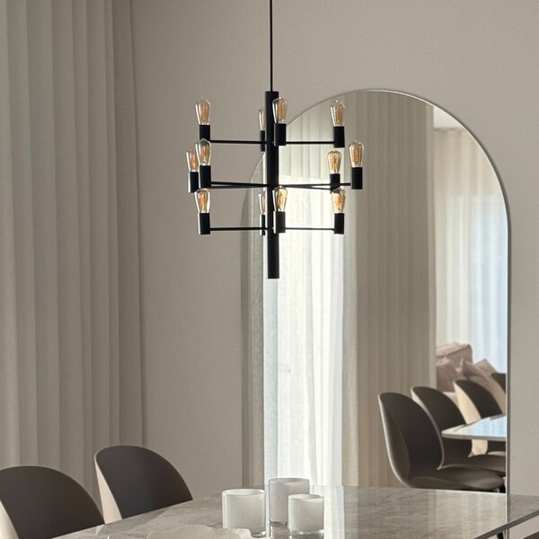 Manola 12 Lampadario Nero Dimmerabile LED - Herstal
