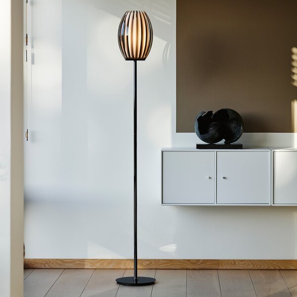 Lampada da terra Herstal, Nero, Soggiorno, Vetro