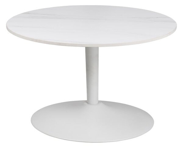 Tavolino rotondo bianco con piano in ceramica ø 60 cm Malta - Actona