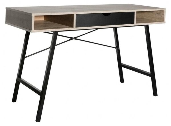 Scrivania Moderna Design Elegante Studio Ufficio Casa 120x48x76.Variante:NERO/NATURALE