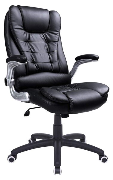 SONGMICS sedie da ufficio con schienale alto | sedia direzionale con cuscino per la testa e cuscino per il sedile ispessiti | nero ergonomico OBG51B