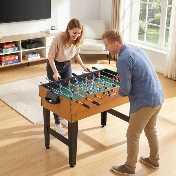 HOMCOM Tavolo da Gioco Multifunzione 4 in 1 con Calcio Balilla Biliardo Ping Pong e Hockey da Tavolo per Famiglie e Amici 107x61x84cm |Aosom