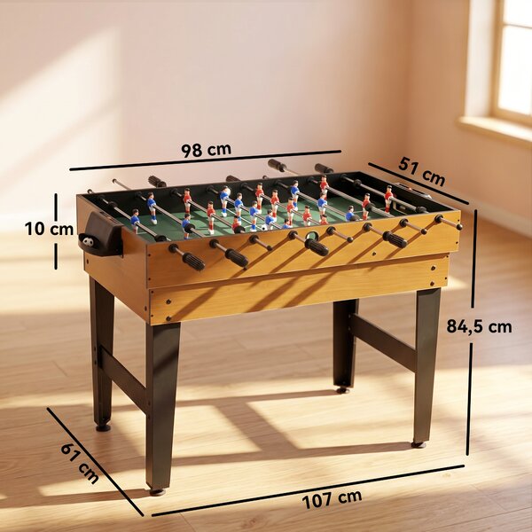 HOMCOM Tavolo da Gioco Multifunzione 4 in 1 con Calcio Balilla Biliardo Ping Pong e Hockey da Tavolo per Famiglie e Amici 107x61x84cm |Aosom
