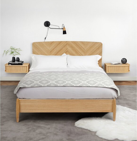 Comodino colore naturale con effetto rovere Farsta – Woodman
