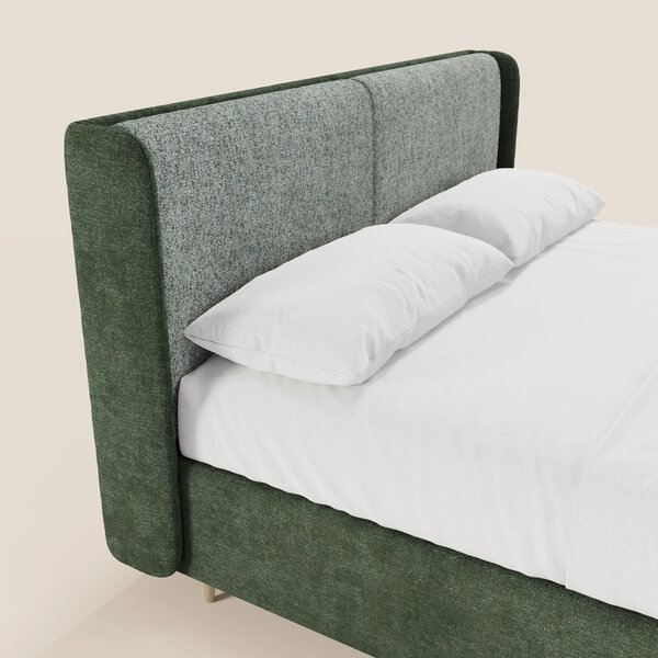 VALKIRIA letto imbottito bicolore con vano contenitore - cuscini schie