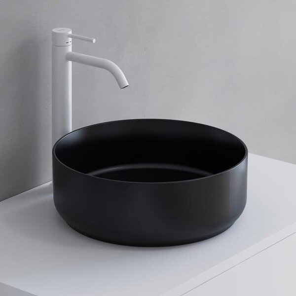 Lavabi Sapho - Lavabo da appoggio, diametro 360 mm, senza sfioratore, nero opaco 10NF65036B