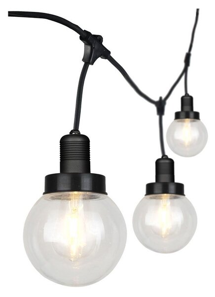 Catena luminosa V-TAC 720S LED 'MATT BLACK' IP65, 3 metri, prese 6xE27, collegabile fino a 18 unità, adatta per uso esterno