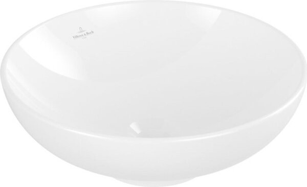 Villeroy & Boch Loop&Friends - Lavabo da appoggio, diametro 420 mm, senza sfioratore, CeramicPlus, bianco alpino 4A4601R1