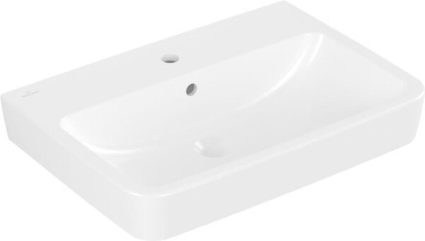 Villeroy & Boch O.novo - Lavabo da appoggio, 650x460 mm, con sfioratore, foro per miscelatore, CeramicPlus, bianco alpino 4A41KGR1
