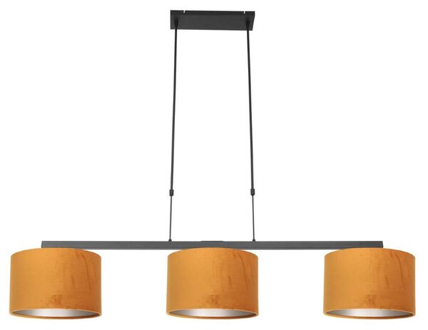 Lampada a sospensione - nero - Stang - metallo tessile - grande lampada da tavolo da pranzo - E27 - 3460ZW - Steinhauer