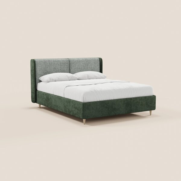 VALKIRIA letto imbottito bicolore con vano contenitore - cuscini schie