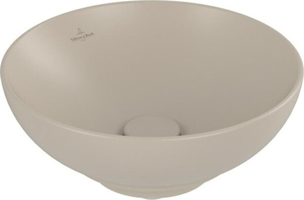 Villeroy & Boch Loop&Friends - Lavabo da appoggio, diametro 380 mm, senza sfioratore, CeramicPlus, Almond 4A4501AM