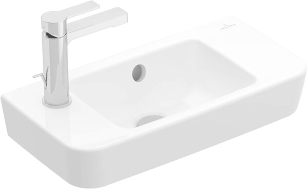 Villeroy & Boch O.novo - Lavabo Compact 500x250 mm, con sfioratore, 1 foro per rubinetto a destra, bianco alpino 4342R501