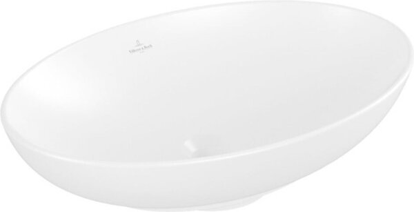 Villeroy & Boch Loop&Friends - Lavabo da appoggio, 560x380 mm, senza sfioratore, CeramicPlus, Pietra bianca 4A4701RW