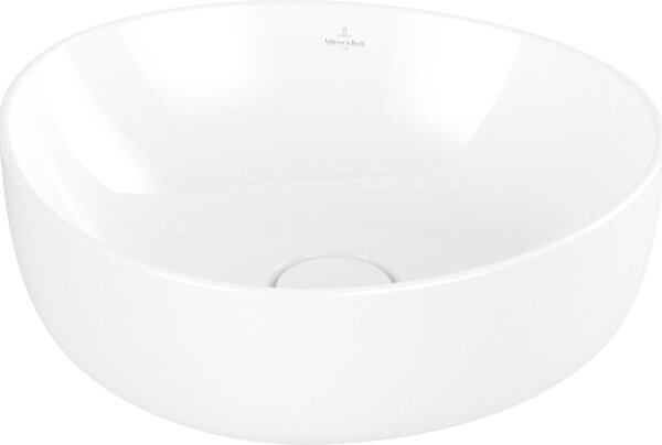 V&B ANTAO lavabo da appoggio 40x39,5 cm, asimmetrico, senza sfioratore, bianco C-plus