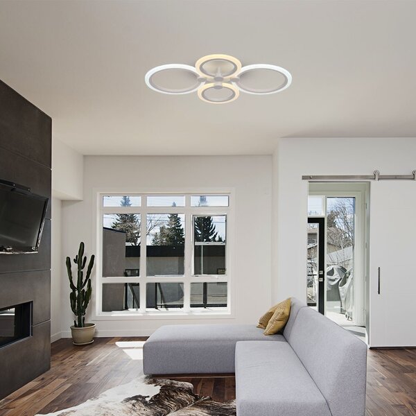 Plafoniera LED, bianca, dimmerabile, telecomando, CCT, D 60 cm