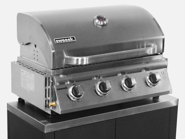 Barbecue a gas a 4 bruciatori, Argento